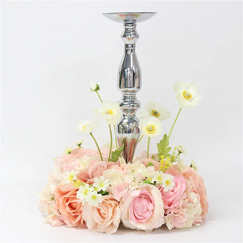 Customized artificial flowers Table flower round bottom desktop decoration Wedding layout road lead Stage decorative 1pc | Дом и сад