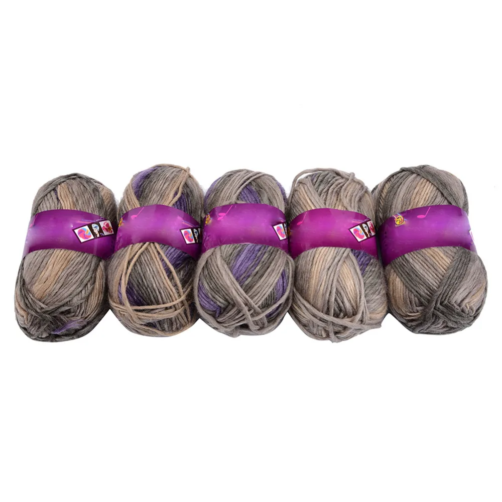 Новинка 5 шт. мягкая хлопчатобумажная трикотажная пряжа для вязания крючком