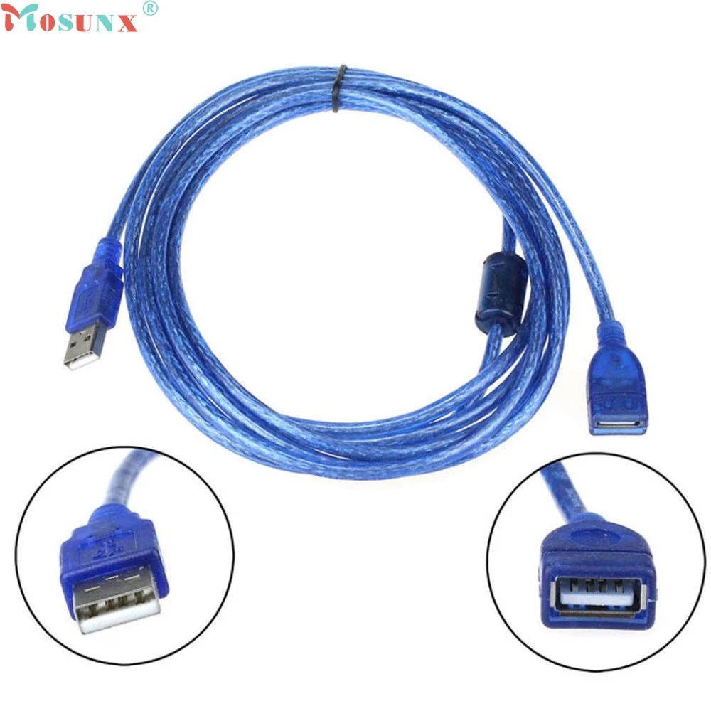 Mosunx заводская цена 10 футов 1 5 м USB 2 0 A штекер M к гнезду для удлинительного кабеля
