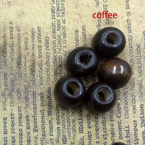 coffee 100 шт/партия красочные деревянные бусины ремесла детей DIY для украшения из ткани бисера для украшения подарка аксессуары - Цвет: coffee