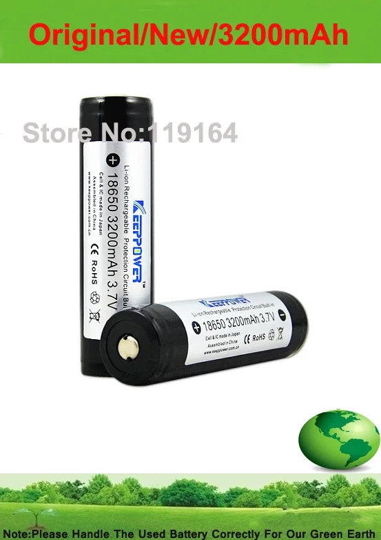 Бесплатная Доставка! Оригинальный литий-ионный аккумулятор Keeppower 4 шт./лот 3 7 в 18650