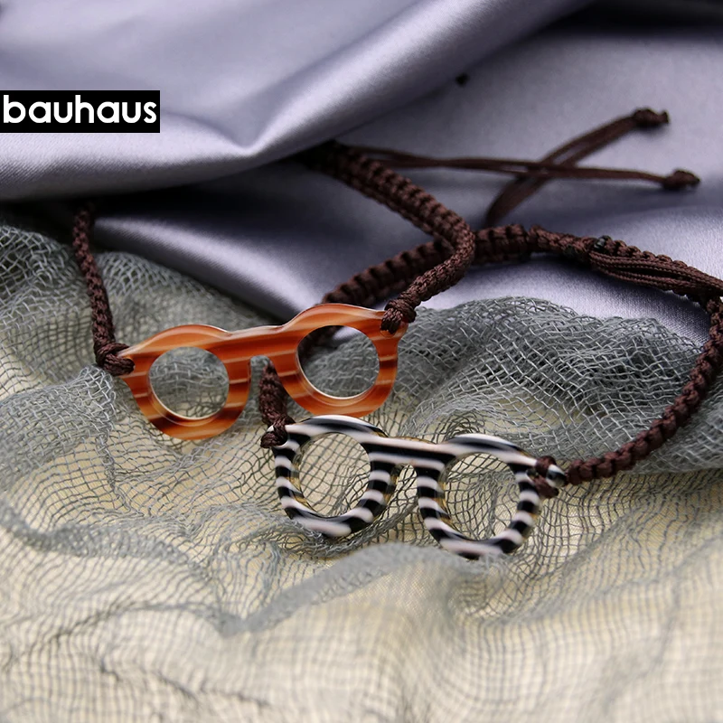 brown Bauhaus Модный Элегантный разноцветный Хлопковый вязаный браслет ручной работы итальянский дизайн - Цвет: brown