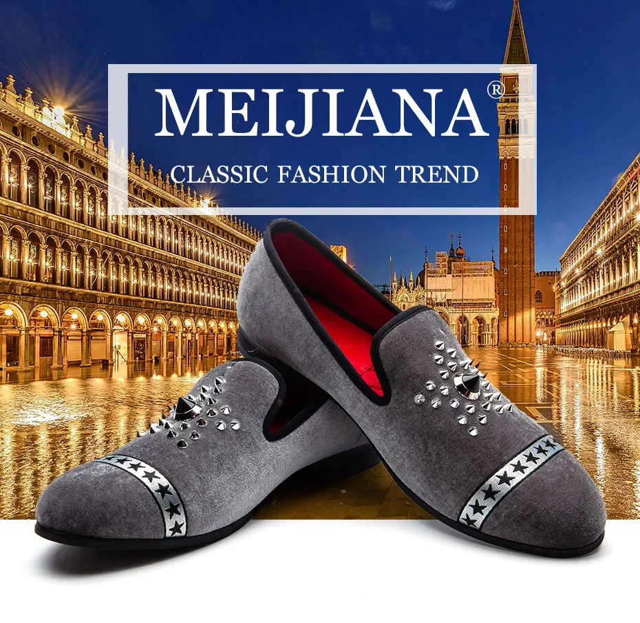 MEIJIANA/Новые модные брендовые лоферы; мужские бархатные модельные туфли; Популярные Роскошные туфли без каблуков ручной работы; мужские классические лоферы