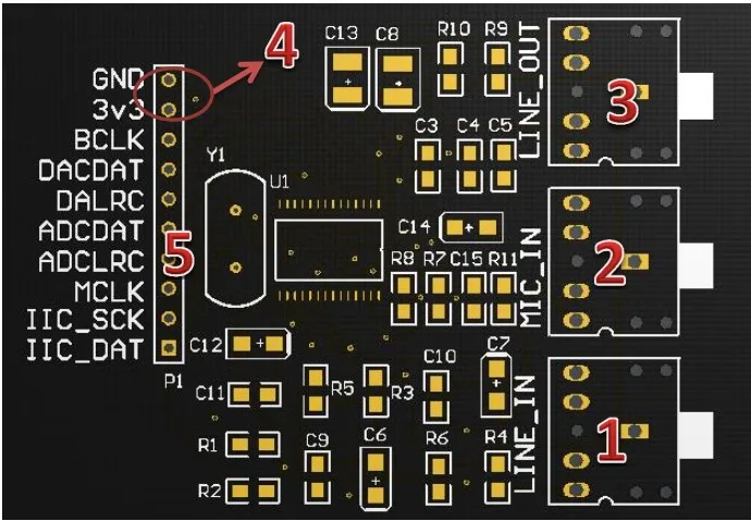 Free shipping high quality WM8731 module TLV320AIC23 audio 8731 WIFI voice raspberry pie sound card | Инструменты
