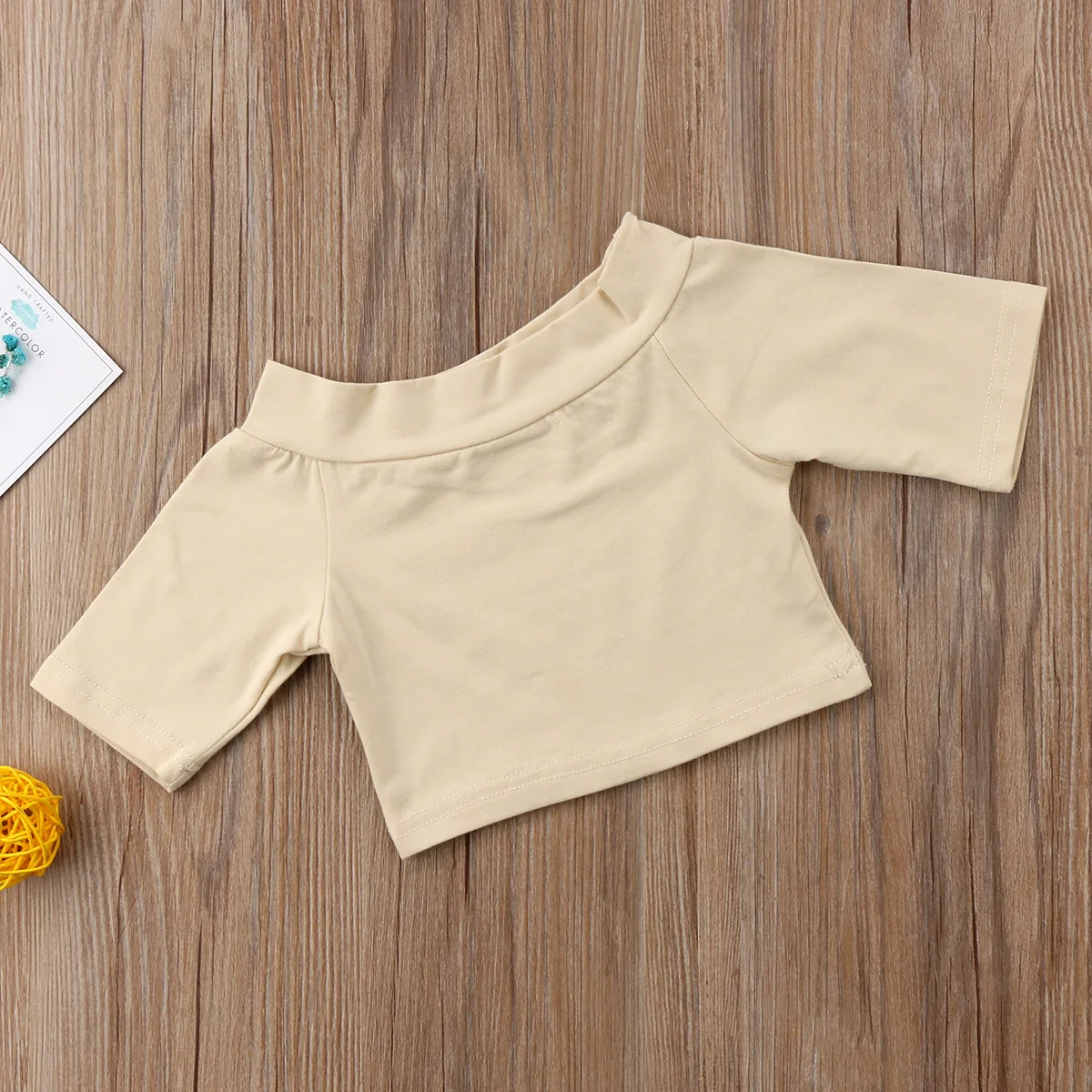 Summer Baby Girls Kids Stretchy Off-shoulder Short Sleeve T-shirts Casual Tank Tops Costume Clothing T-Shirts | Детская одежда и