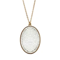 long gold chain large oval pendant statement necklace for women bohemian jewelry wholesale