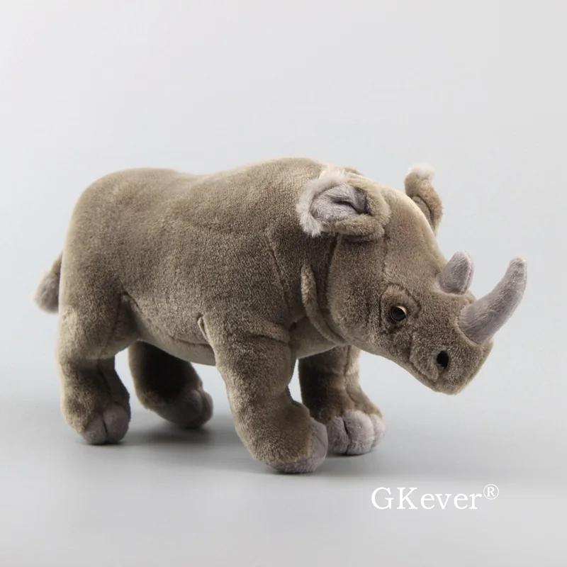 Rhino 34cm 9 видов стилей с тремя носками Ленивец Пингвин пушистый милый плюшевая игрушка чучела животные Черный лебедь киви плюши имитация мягкие куклы 23-36 см - Цвет: Rhino 34cm