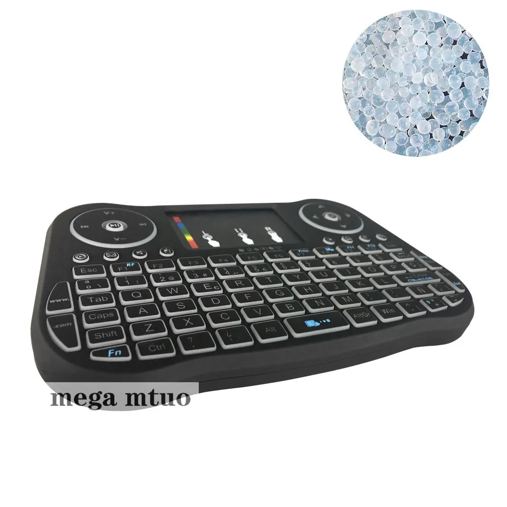 MT08 русская английская мини беспроводная клавиатура с подсветкой 2,4 GHz Air mouse Touchpad для Android tv Box notebook PC