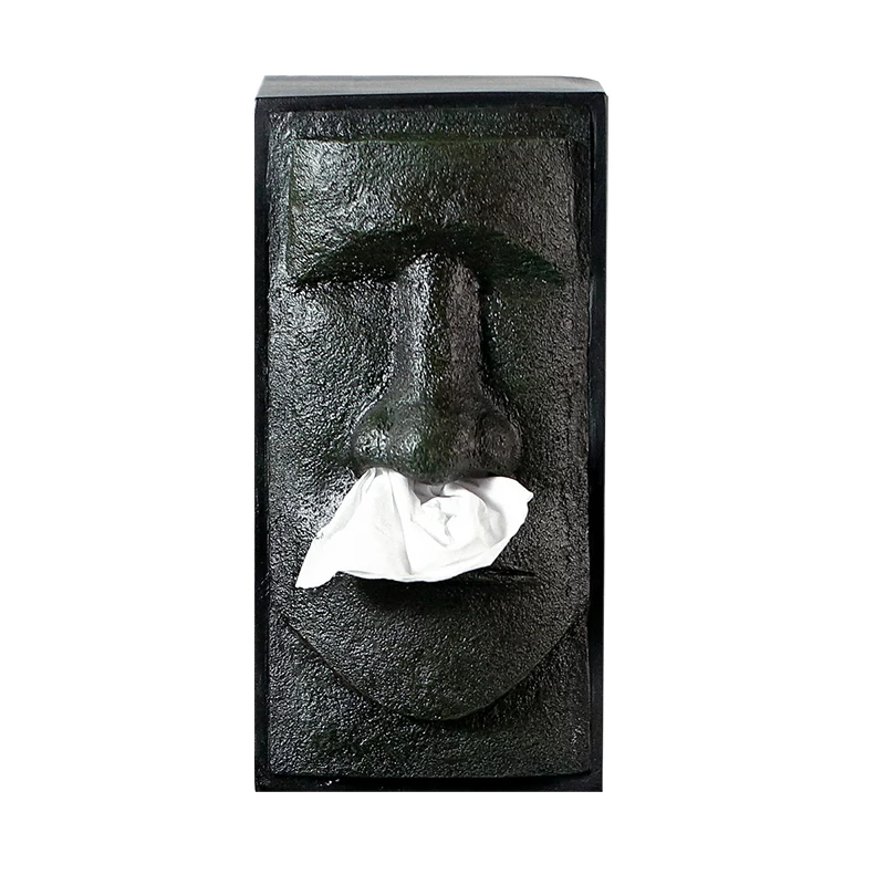 Creative Stone Statue Face Tissue Box European Hotel Luxury Napkin Holder Living Room Art Decoration Papper Dispenser | Дом и сад