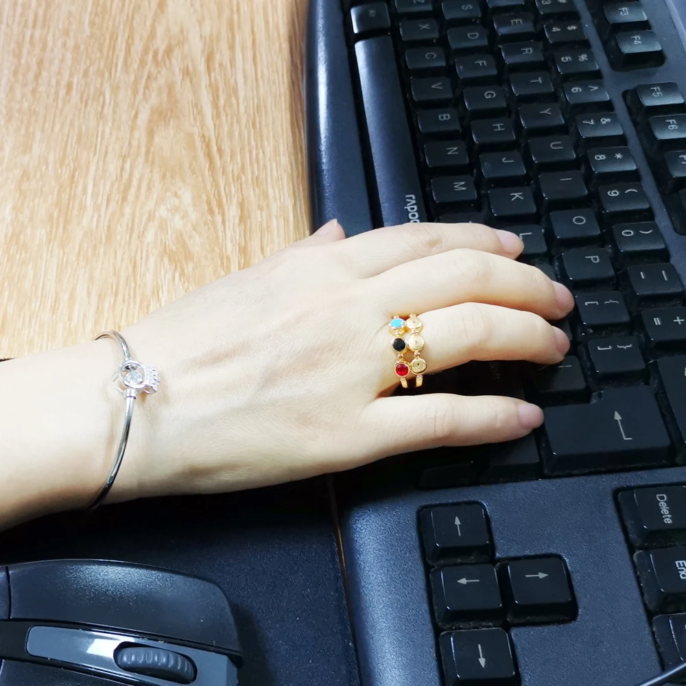 Женское кольцо из драгоценных камней в богемном стиле|Кольца| |