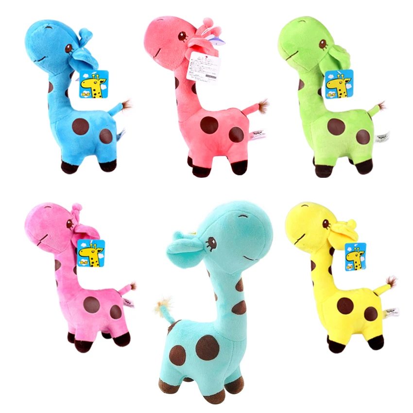 

1pcs7"18cm so Cute Baby Toys Rainbow Giraffe Plush Toys Dolls For Kids Brinquedos kawaii gift for your friends on 7 Colors