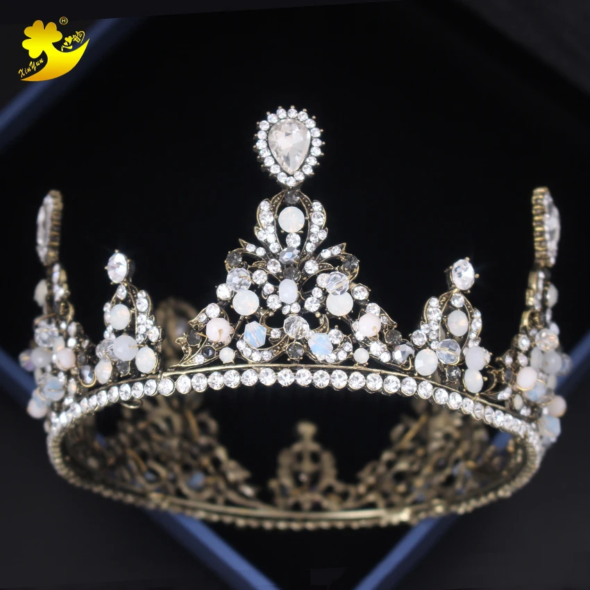 Xinyun Full Round Crown Vintage Hair Jewelry Baroque Crystal Accessories Tocados Para Novias Ornament Tiara | Украшения и