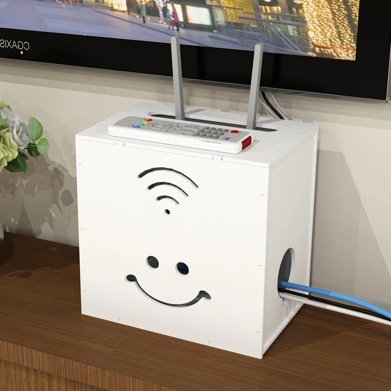 Беспроводной Wi-Fi роутер коробка для хранения ТВ телеприставка стойка для хранения питания провод питания Скрытая коробка для хранения домашний декор