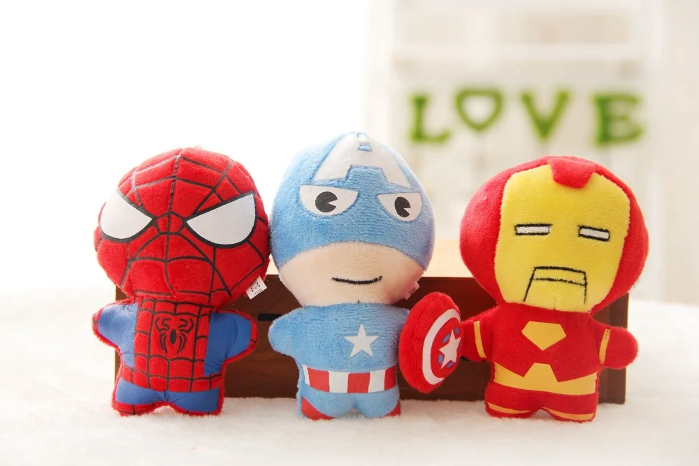 Kawaii Marvel мстители супергерой мини кукла стежка Брелок Железный человек паук
