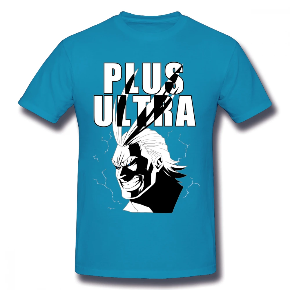 Новая повседневная футболка с надписью All Might Plus, футболка с надписью Boku No Hero Academy, мужская летняя футболка из чистого хлопка для мужчин - Цвет: Королевский синий