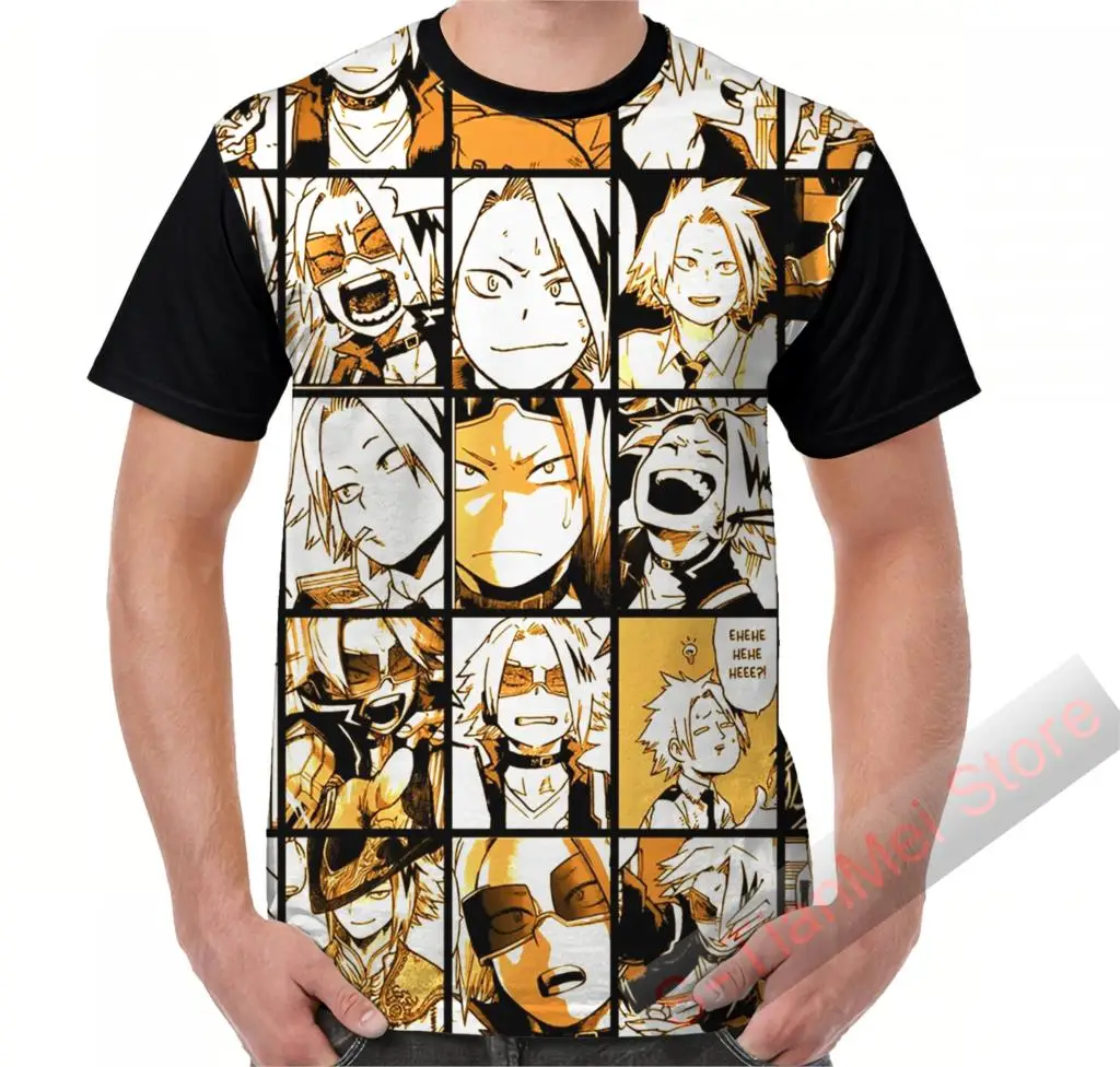 Летняя графическая футболка мужские топы футболки BNHA Kaminari Denki Женская забавная