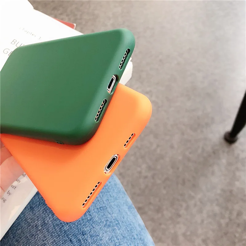 JIBAN Solid color black green wine red Phone Case for iphone 6 6splus 7plus 8 8plus Soft TPU Cover X XS MAX XR Cases |