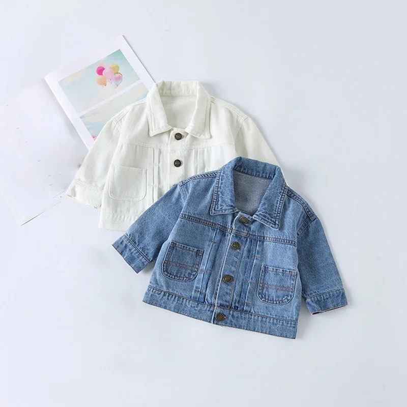 2019 Spring Autumn Children's Clothing Baby Boys and Girls Denim Jackets Kids Cowboy Toddler Outerwear Coats RT415 | Детская одежда