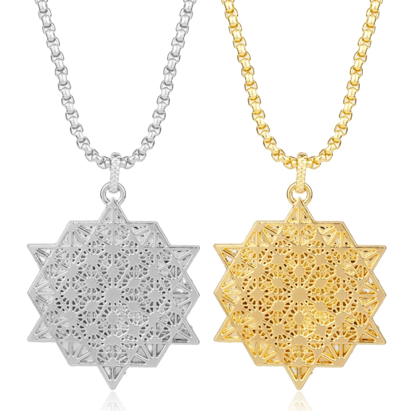 MQCHUN модное ожерелье золотого цвета семена жизни эффектное племенная подвеска