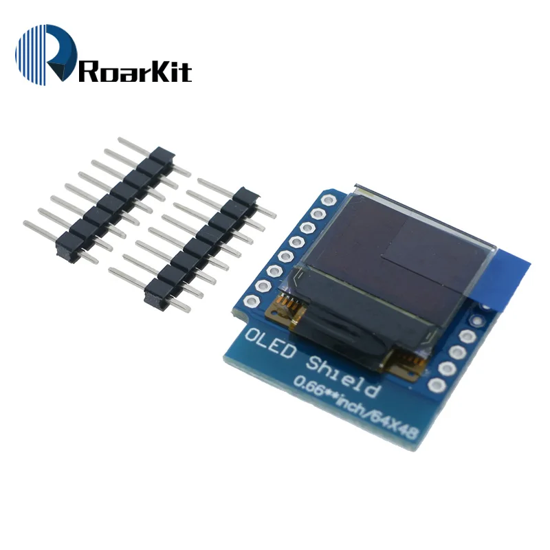 Светодиодный ЖК дисплей 0 66 дюйма 64X48 IIC I2C O экран для Arduino совместимый с D1 mini|shield for