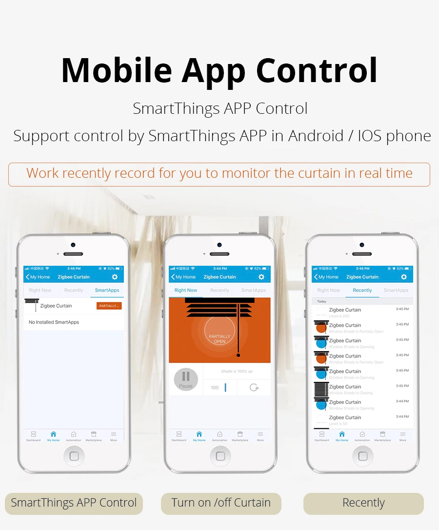 Zigbee EU настенный переключатель для штор, совместимый с SmartThing Hub для электрических штор, моторизованный роликовый тент