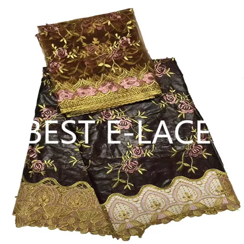 Оптовая продажа кружевной ткани красивые африканские вышитые Базен Riche Getzner