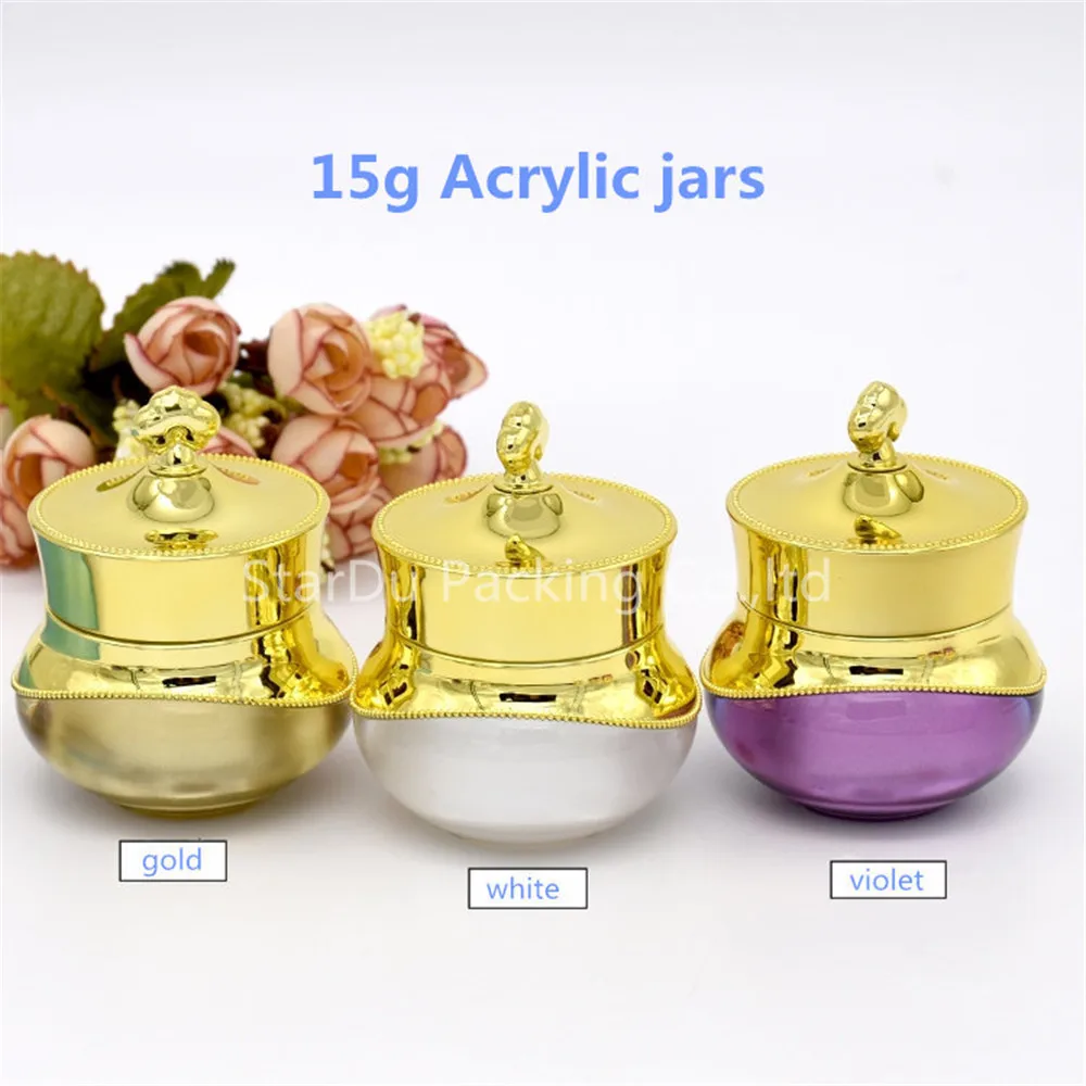 

Free Shipping 200pcs/lot 15g acrylic jars, 15ml cream jars, skin care cream bottles, cosmetic containers for sample test