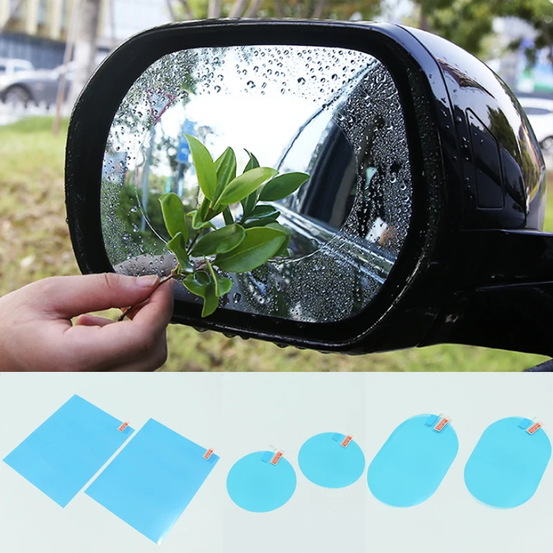 

2PCS Anti Fog Car Mirror Window Clear Film Anti-reflective Car Rearview Mirror Protective Film Waterproof Rainproof Car Stickers