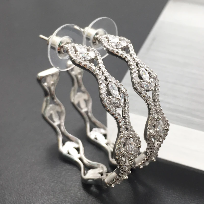 Бижутерия Lanyika нестандартная геометрия большие петли для ушей с микропокрытием