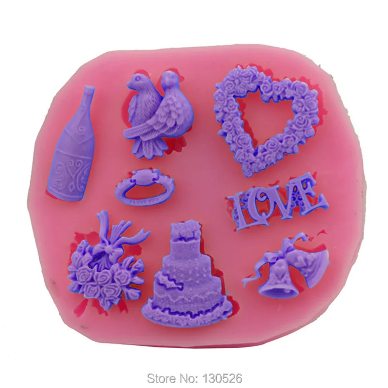 Рождественский колокольчик животные любовь птица цветок 3D силиконовые