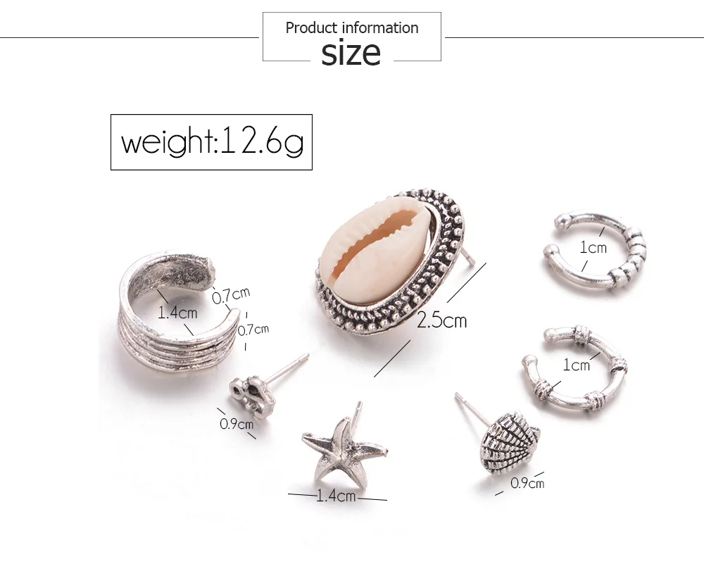 7 шт./лот корпус в стиле бохо и тибетское серебряное кольцо для козелка ушной