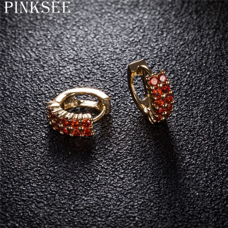 Pinksee 1 пара модные серьги Ясно Цирконий Для женщин Изделия Элегантные Крошечный
