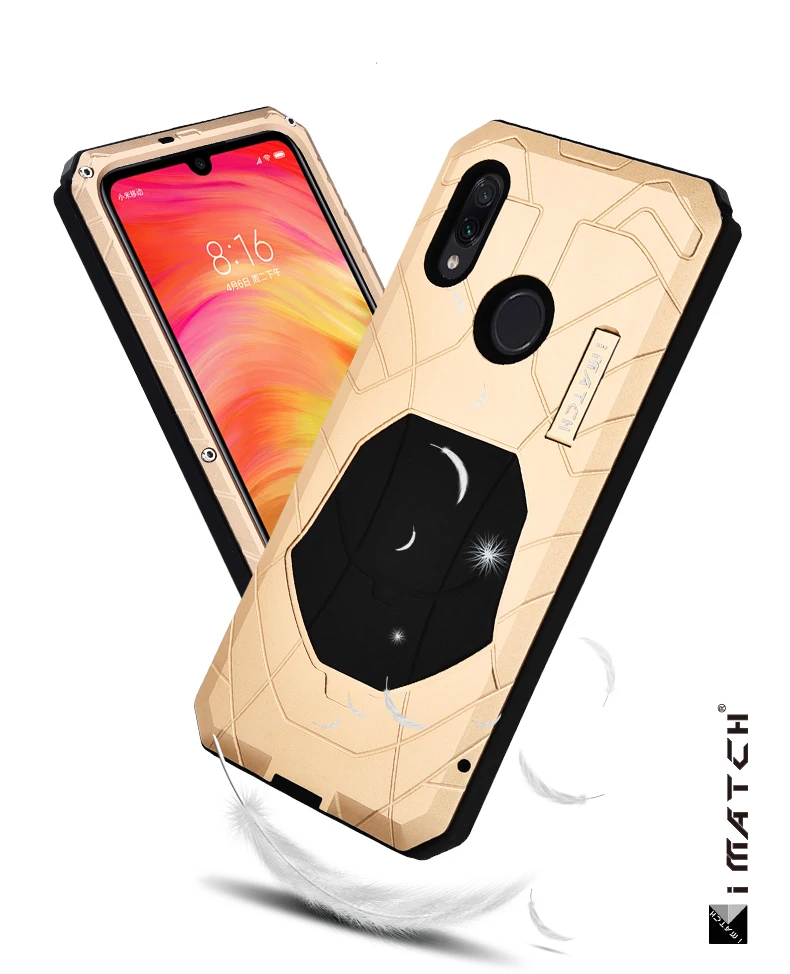 Повседневный водонепроницаемый чехол для Xiaomi Redmi Note 7 противоударный сверхпрочный силиконовый алюминиевый металлический чехол для Redmi Note 7 Pro Чехол
