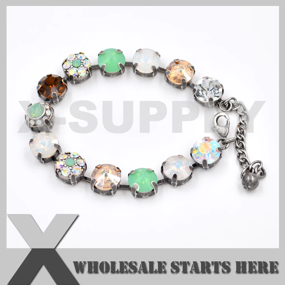 10 мм чатон хрусталь цветком приукрашиванием теннис Браслеты чашечная цепь из