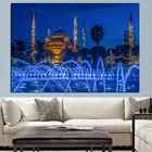 HD принт исламские синий Турция Стамбул мечеть религиозных постер на холсте настенная живопись для Гостиная диван Куадрос