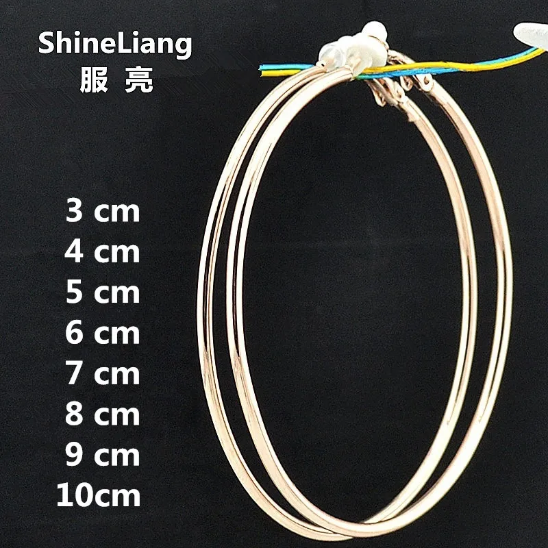 

Большие маленькие круглые серьги-Клипсы из розового золота, черные круглые серьги-кольца для женщин с подушкой без искусственных элементов