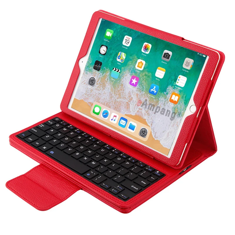 Съемный кожаный чехол с беспроводной Bluetooth клавиатурой для Apple iPad 9 7 2017 2018 5-го 6-го