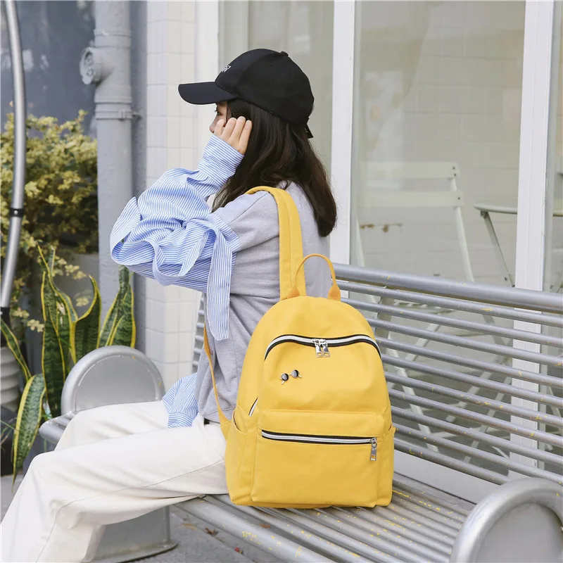 

2018 Women Canvas Backpacks Ladies Shoulder School Bag Female Rucksack for Girls Travel Fashion Black Backpack Pink Back pack