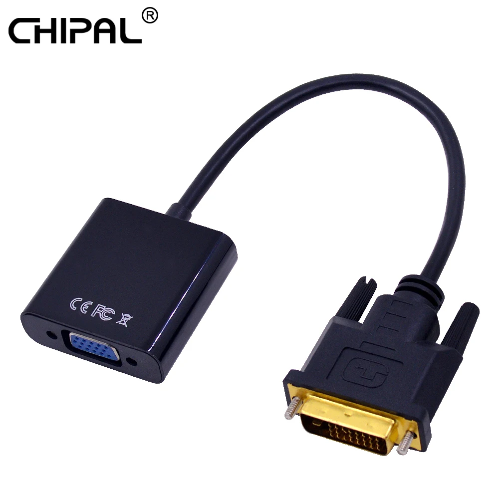 CHIPAL HD 1080P DVI D to VGA адаптер 24 + 1 25Pin мужчина к 15Pin Женский Кабель конвертер для