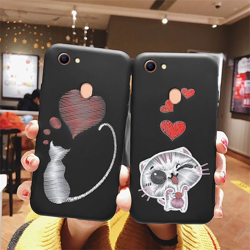 Snzvok Matte TPU Silicone Cartoon Embroidery Soft Phone Case For Vivo X7 X9 X9S X20 Plus X21i X23 V5 V7 V9 Back Cover |
