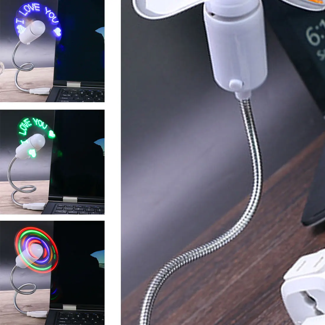 DIY программируемый вентилятор гибкий usb светодиодный USB гаджеты FanLight может перепрограммировать любые текстовые слова рекламные персональные сообщения