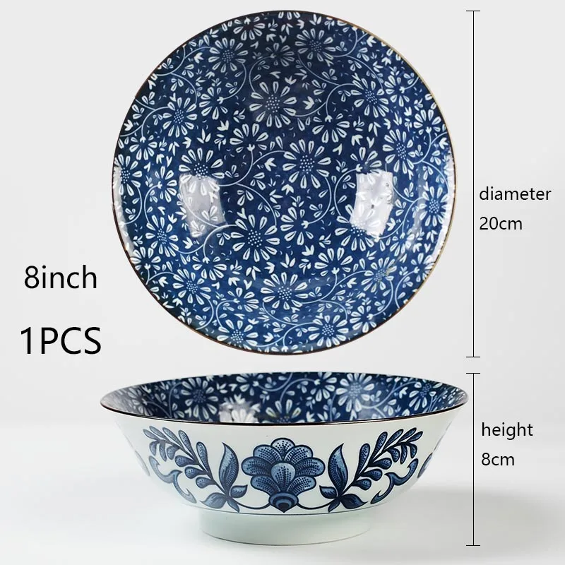 B8inch 5/5. 7/7 Plus/8 дюймов Цзиндэчжэнь Посуда Япония Стиль набор посуды для дома, миски под рис супа чашки для супа с лапшой миска-контейнер Кухня аксессуары для рукоделия - Цвет: B8inch