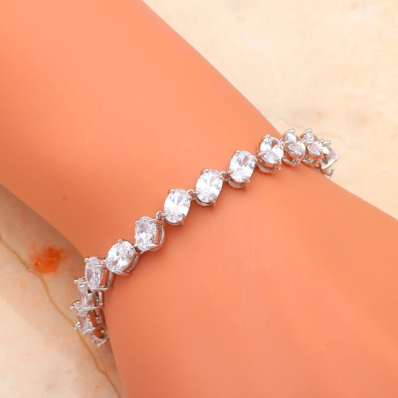 ROLILASON хит продаж сверкающими кристально чистый белый циркон серебряный шарм