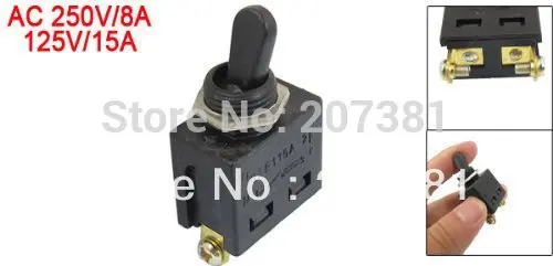 2pcs AC 250V/8A 125V/15A 2 Terminals On-Off Position SPST Toggle Switch* |