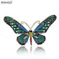 colorful cute butterfly brooch mix color crystal rhinestone brooches for women lady fashion jewelry boutonniere
