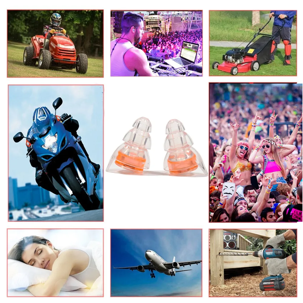 

Hearing Protection High Fidelity Musician/Motorcycle Earplug Reusable Noise Cancelling Silicone Ear plugs for Sleep Drummer