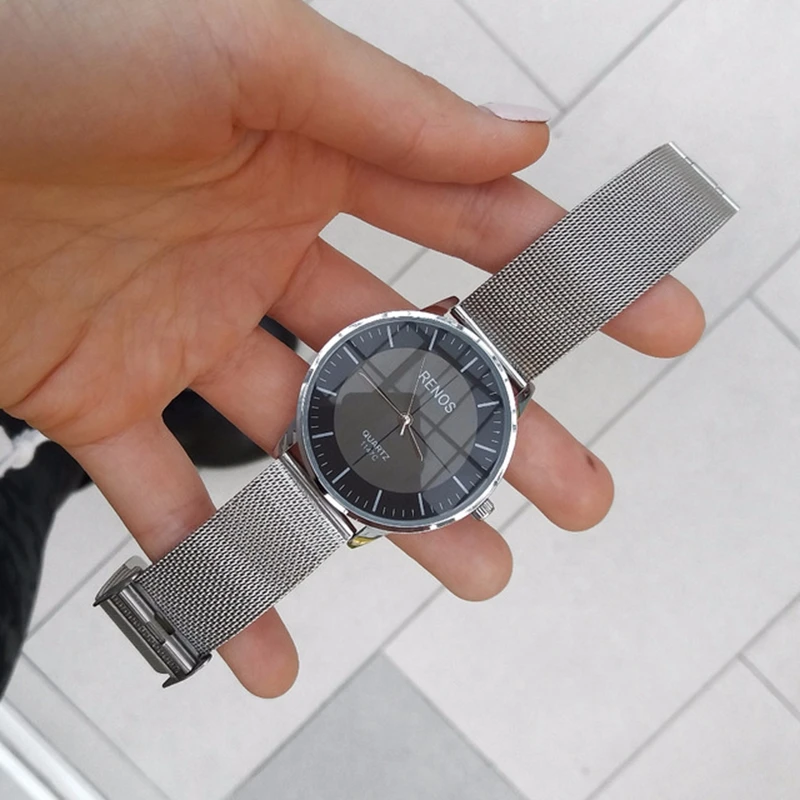 Женские часы RENOS в коробке простые кварцевые наручные модные повседневные для