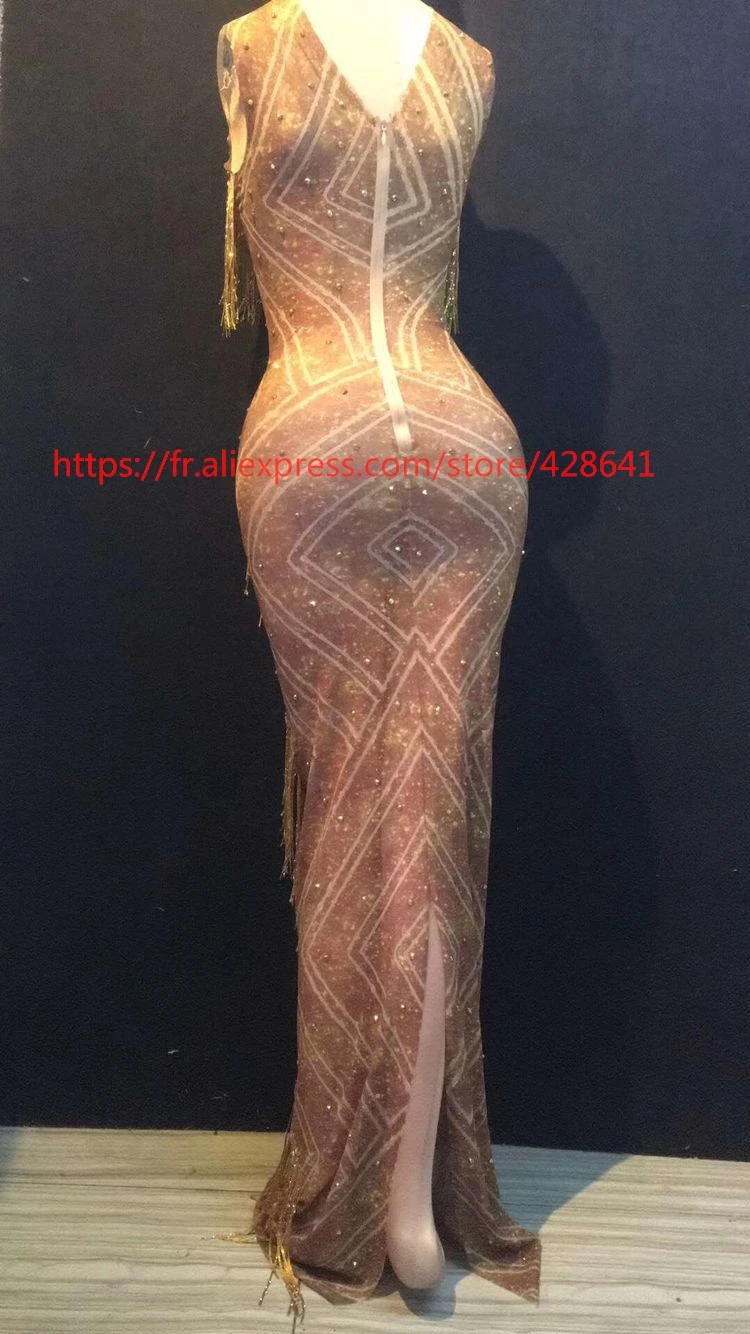 Высококачественное Сексуальное Женское Платье с бриллиантами и кисточками