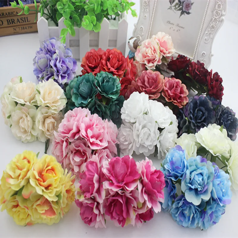 Искусственные шелковые цветы пионы ручной работы для свадьбы вечеринки дома