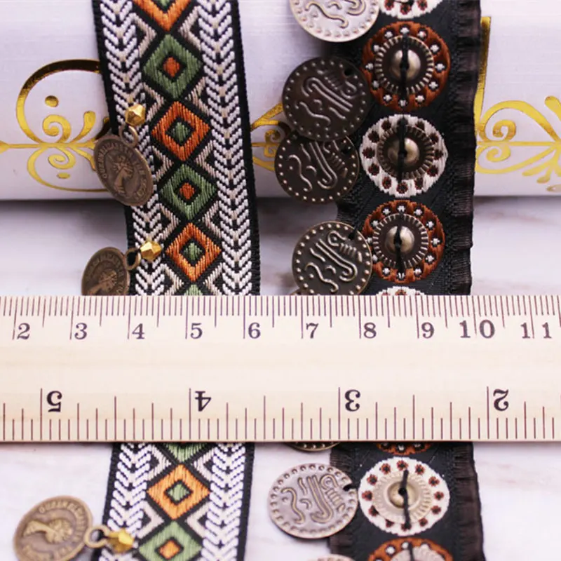 1 ярд медная кисточка отделка африканским кружевом богемная хлопковая ткань